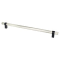Radial Reign 12 inch CC Brushed Nickel Bar and Matte Black Posts Appliance Pull