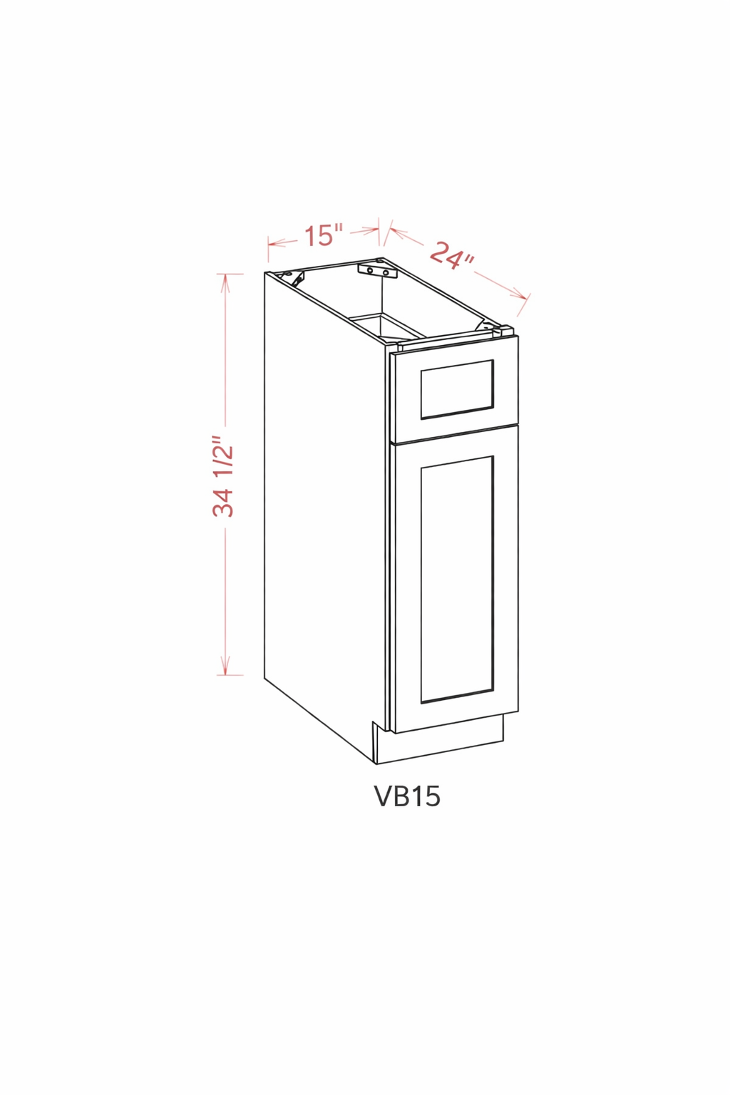 Natural Wood VB15 Vanity Cabinets
