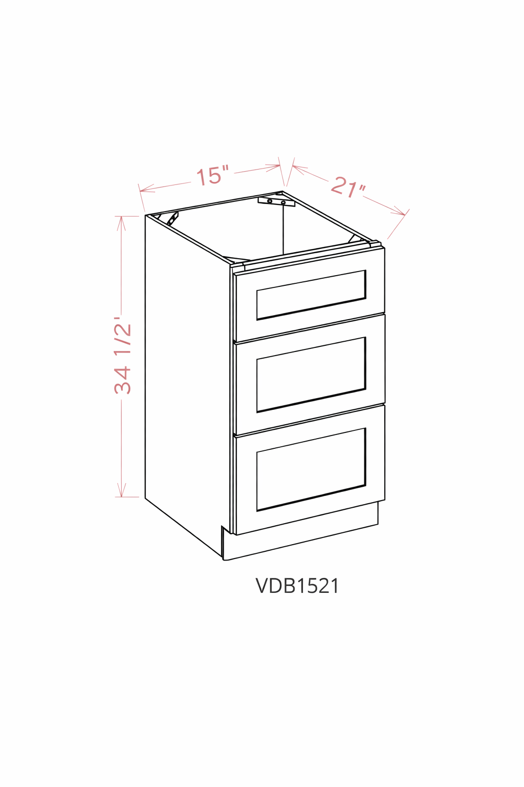 White Shaker VDB1521 Vanity Cabinets