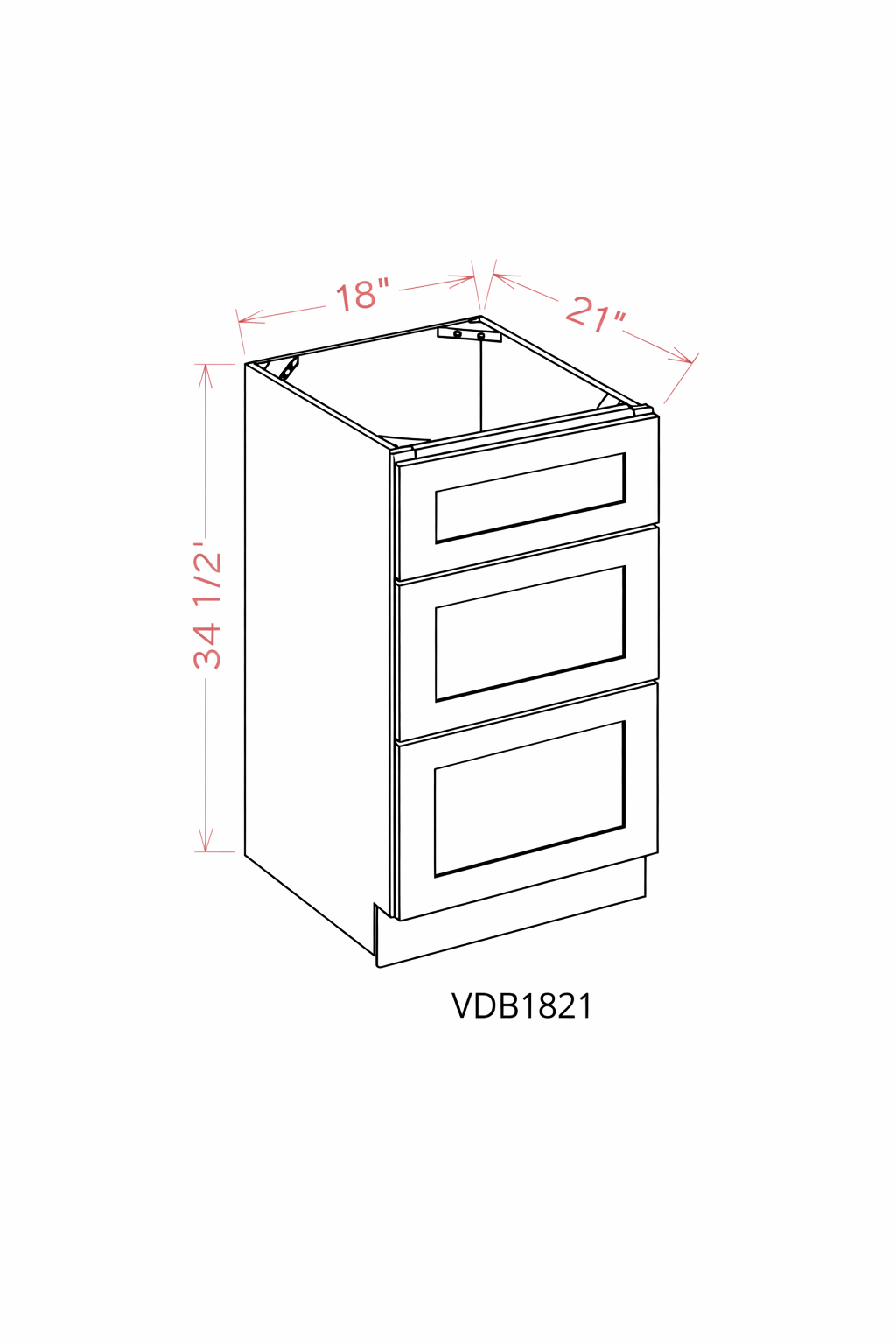 White Shaker VDB1821 Vanity Cabinets