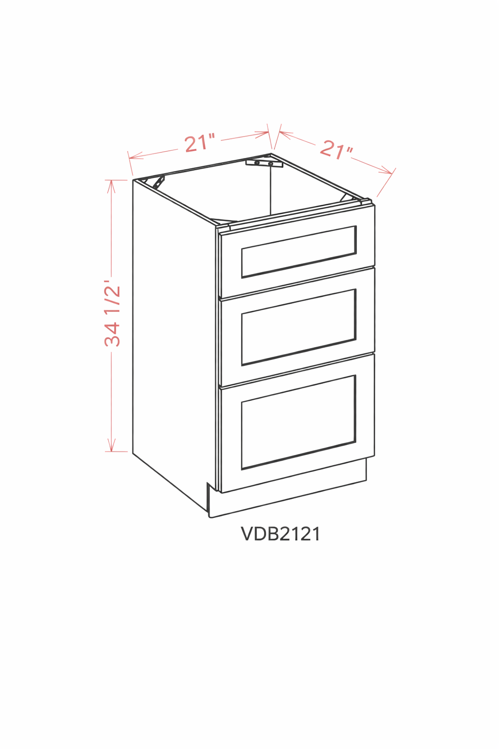 White Shaker VDB2121 Vanity Cabinets