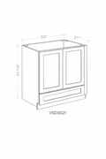 White Shaker VSD3021 (using B30DR) Vanity Cabinets