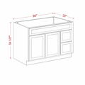 White Shaker VSD3621L Vanity Cabinets