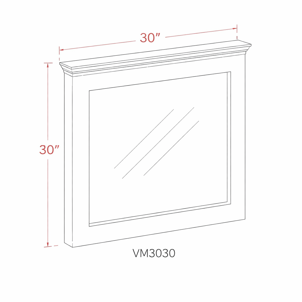 White Shaker VM3030 Vanity Cabinets