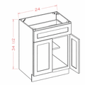Blue Shaker B24 Base Cabinet