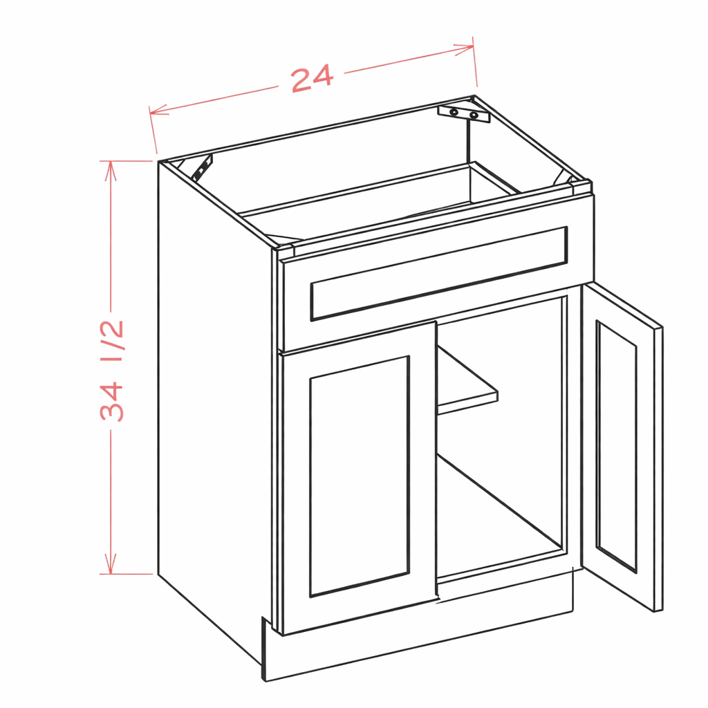 Blue Shaker B24 Base Cabinet