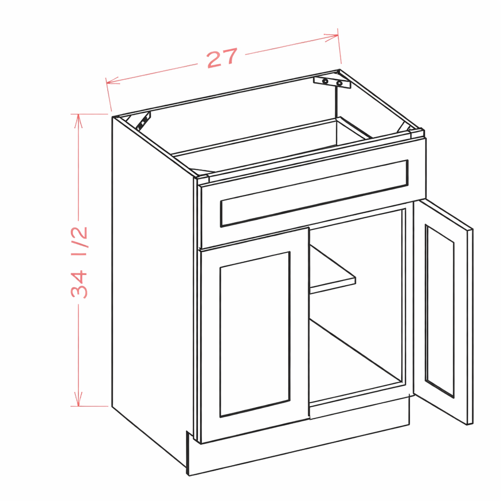 Blue Shaker B27 Base Cabinet