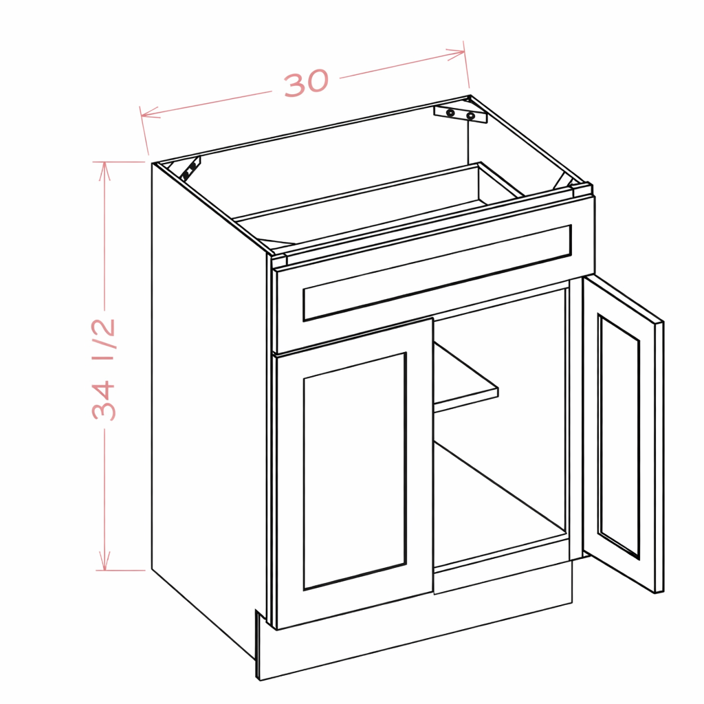 Blue Shaker B30 Base Cabinet