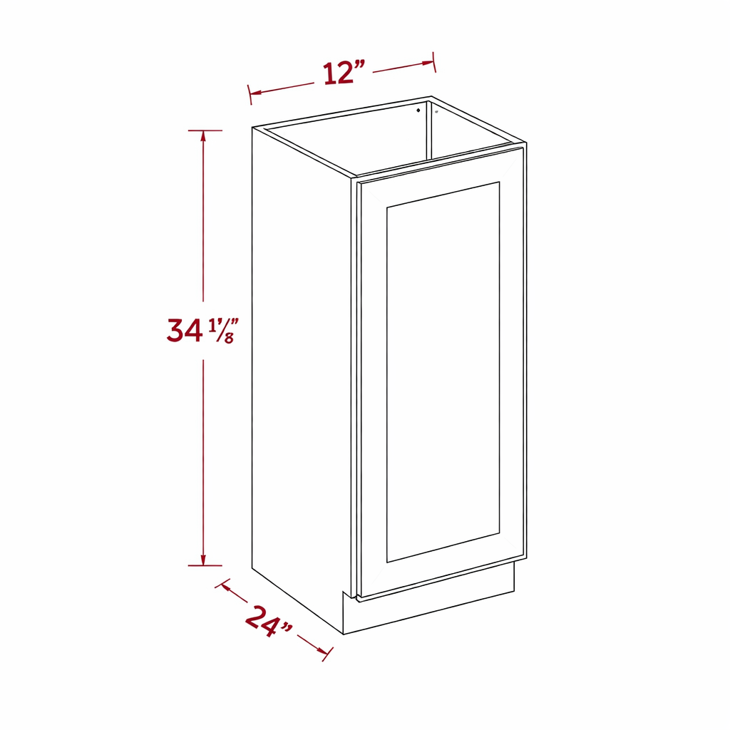 White Shaker B12FH(W1230DR+B12CS) Base Cabinet