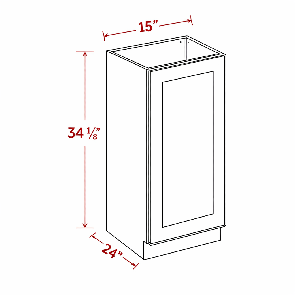 White Shaker B15FH(W1530DR+B15CS) Base Cabinet
