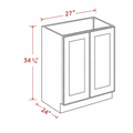 White Shaker B27FH(W2730DR+D27CS) Base Cabinet