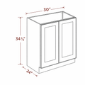White Shaker B30FH(W3030DR+B30CS) Base Cabinet