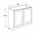 White Shaker B36FH(W3630DR+B36CS) Base Cabinet