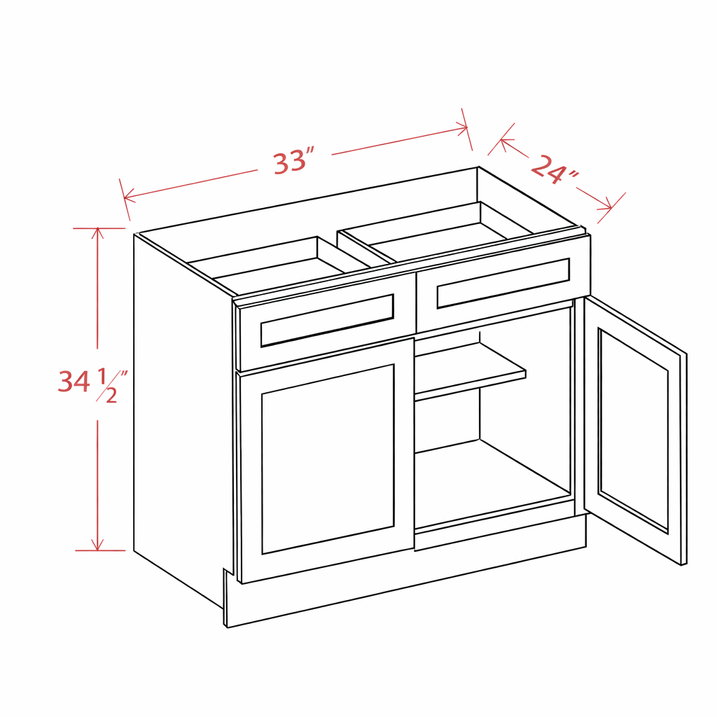 Blue Shaker B33 Base Cabinet