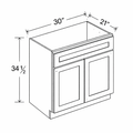 Blue Shaker SB30 Base Cabinet