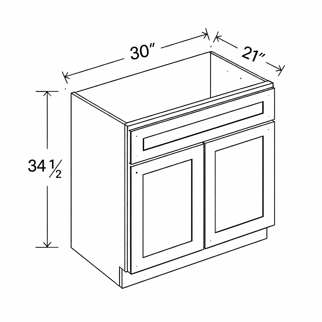 Blue Shaker SB30 Base Cabinet