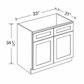 Blue Shaker SB33 Base Cabinet