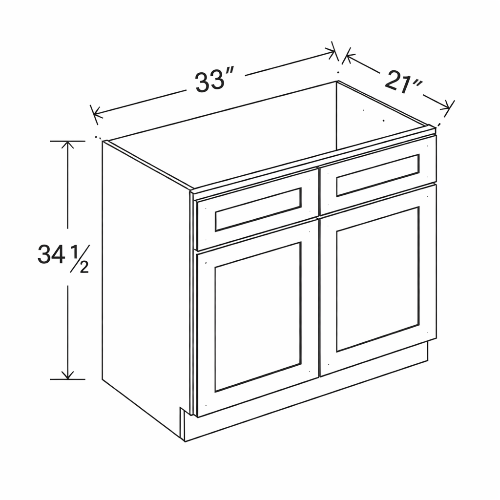 Blue Shaker SB33 Base Cabinet