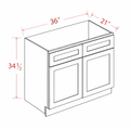 Blue Shaker SB36 Base Cabinet