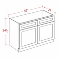 Blue Shaker SB42 Base Cabinet