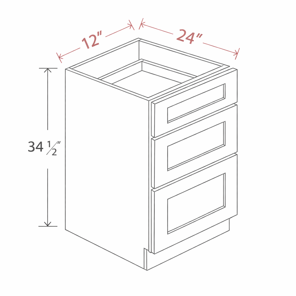 Blue Shaker DB12(3D) Base Cabinet