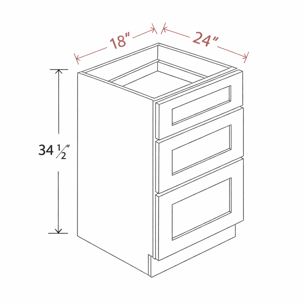 Blue Shaker DB18(3D) Base Cabinet