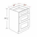 Blue Shaker DB24(3D) Base Cabinet