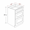Blue Shaker DB27(3D) Base Cabinet
