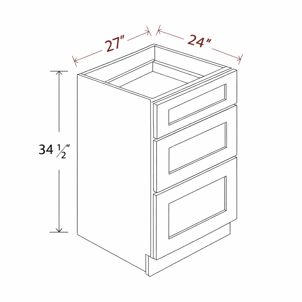 Blue Shaker DB27(3D) Base Cabinet
