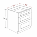 Blue Shaker DB30(3D) Base Cabinet