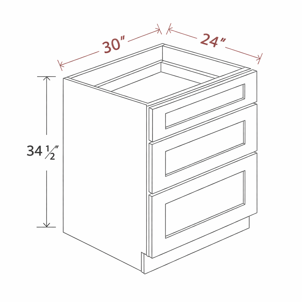 Blue Shaker DB30(3D) Base Cabinet