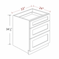 White Shaker DB33(3D) Base Cabinet