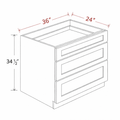 White Shaker DB36(3D) Base Cabinet