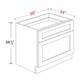 White Shaker DB30-2D Base Cabinet