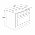 White Shaker DB36-2D Base Cabinet