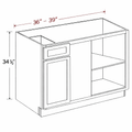 White Shaker BBC36-39 Base Cabinet