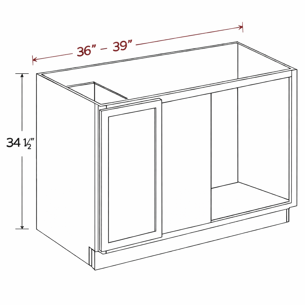 Blue Shaker BBC3639/FH Base Cabinet