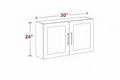 Elegant Truffle W3024 Wall Cabinet