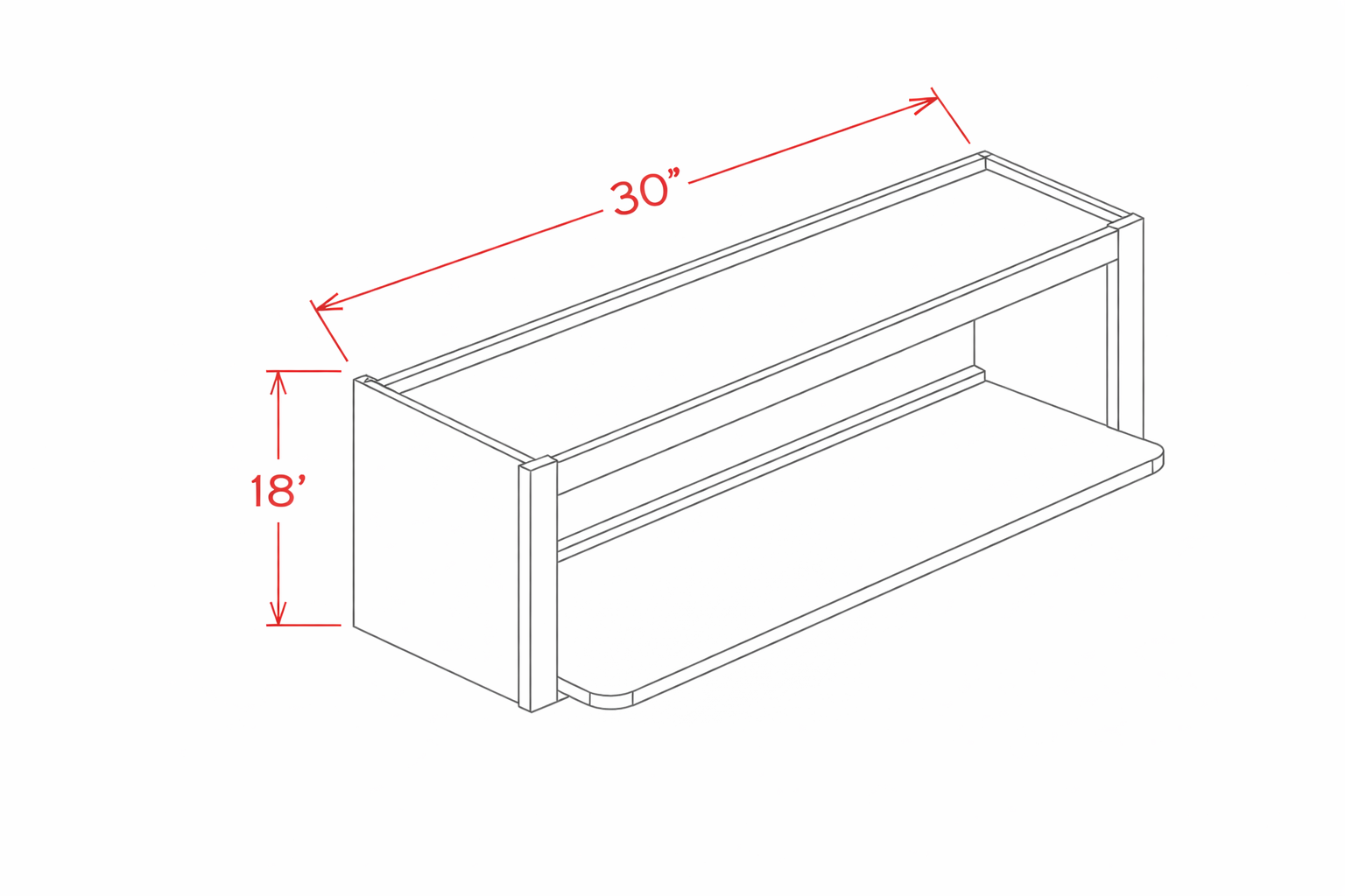 Barley Oak WMC3018 Wall Cabinet