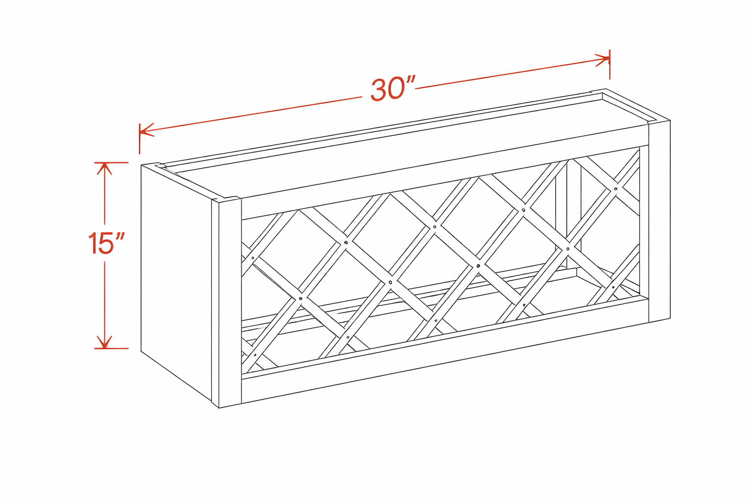 Barley Oak WWR3015 Wall Cabinet