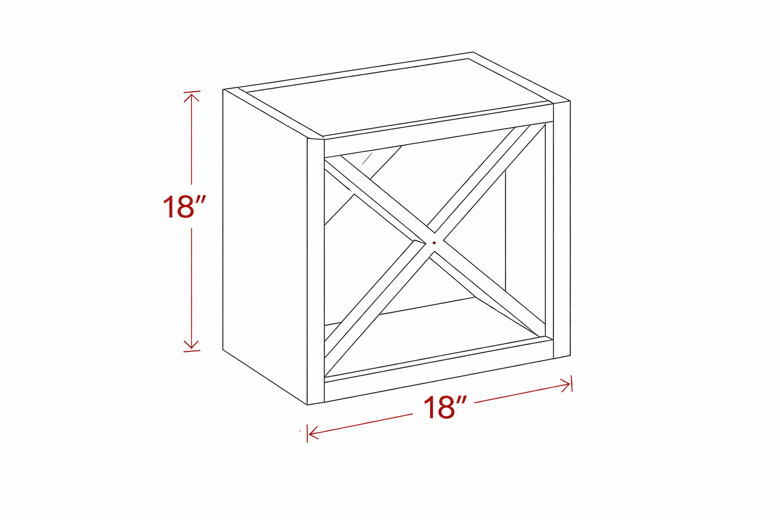 White Shaker WSC1818 Wall Cabinet