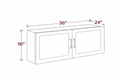 Elegant Truffle W361824 Wall Cabinet