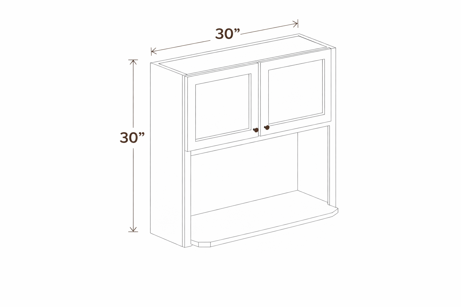 Elegant Truffle MW3030 Wall Cabinet