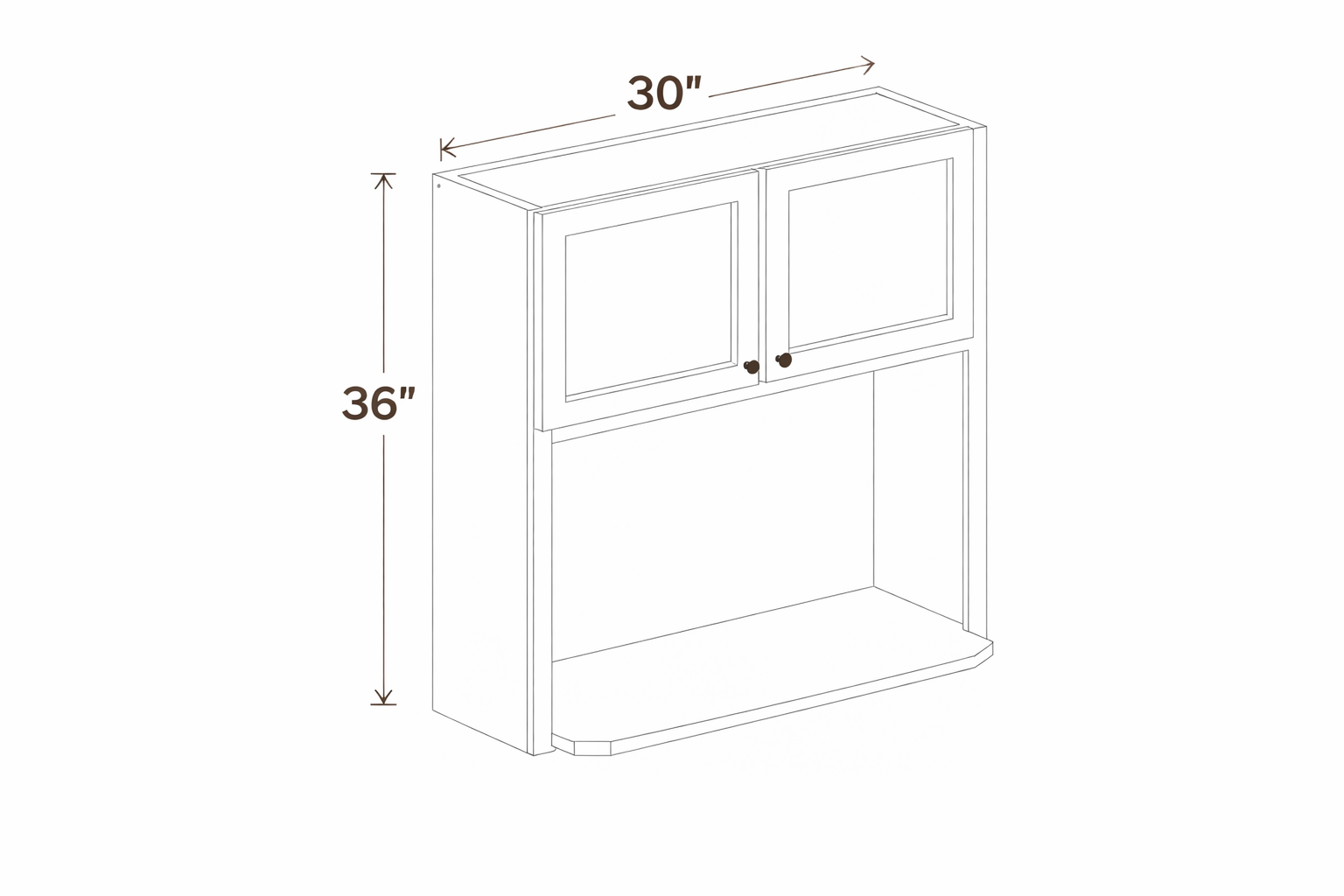 Elegant Truffle MW3036 Wall Cabinet