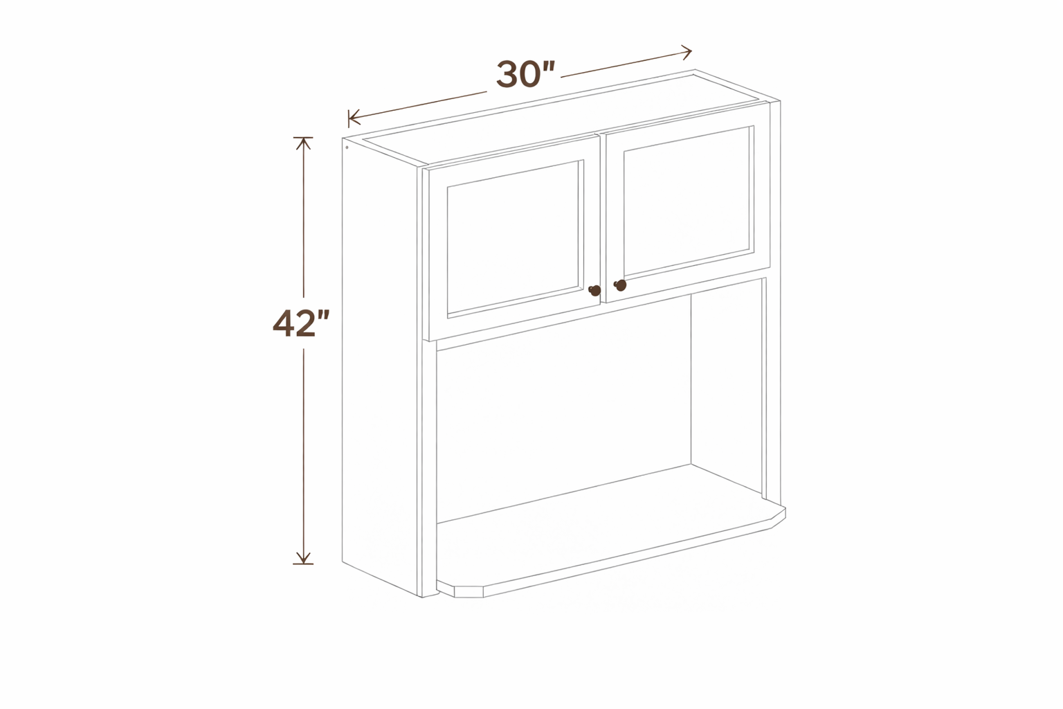 Grey Silver MW3042 Wall Cabinet