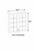 Herloom Brown GD-W3030 Glass Door Cabinets