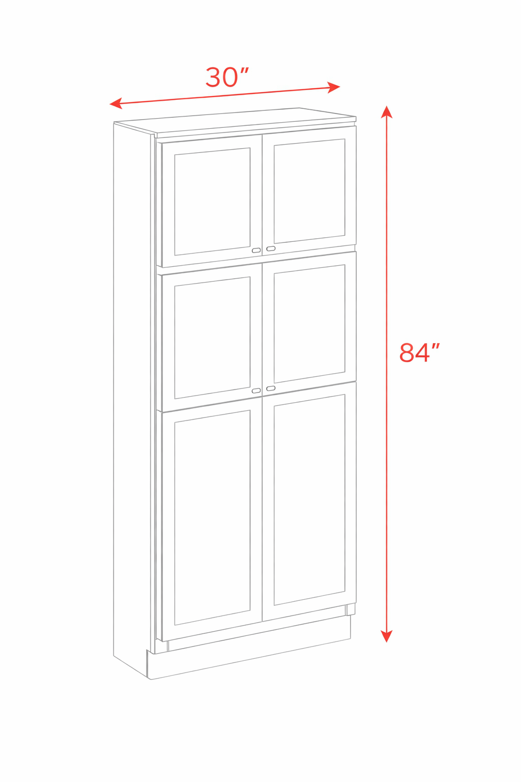 Antique White PC3084 Tall Cabinet