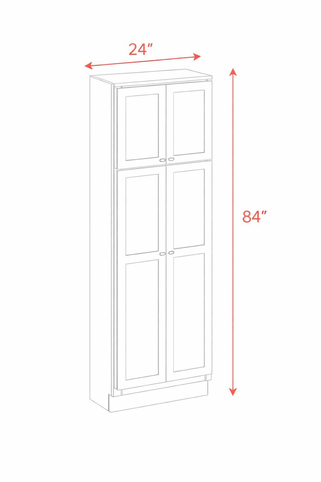 Antique White PC2484 Tall Cabinet