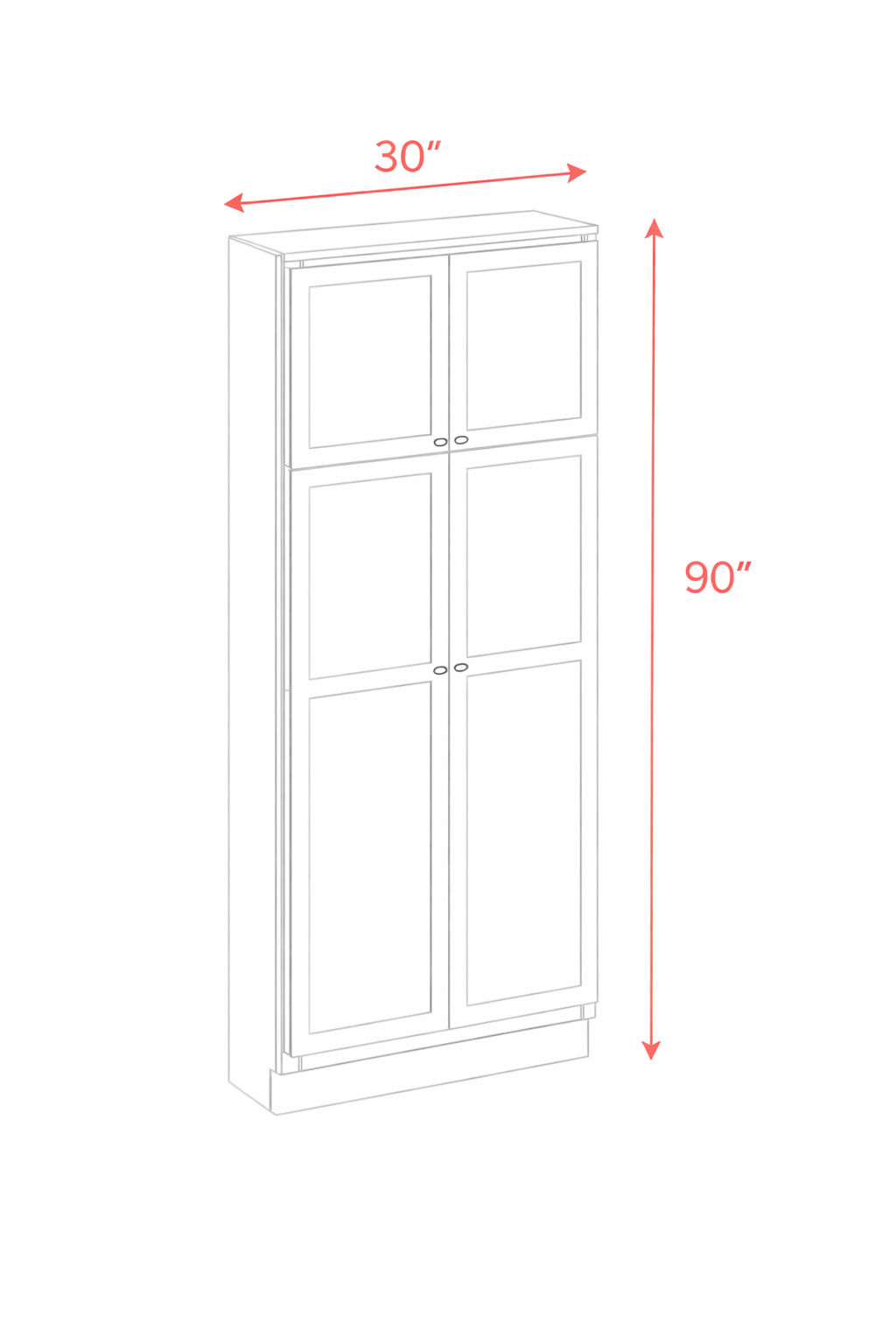 Barley Oak PC3090 Tall Cabinet