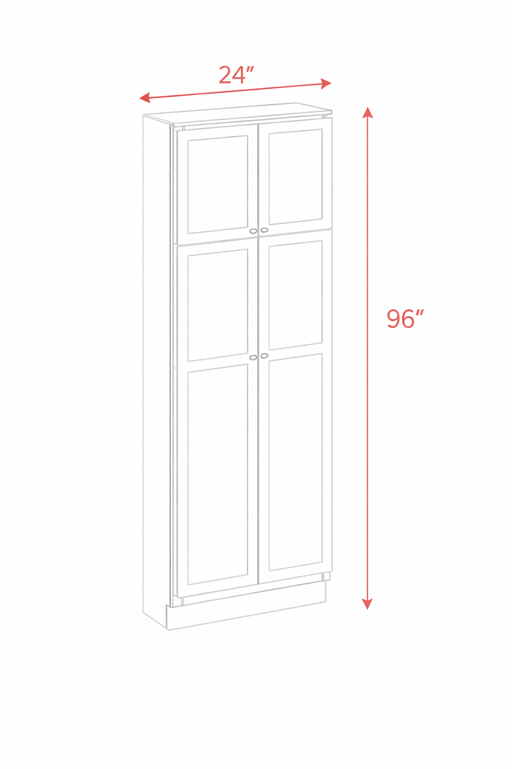 Antique White PC2496 Tall Cabinet